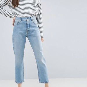 ASOS florence straight leg jeans, light medium wash sz 28/30